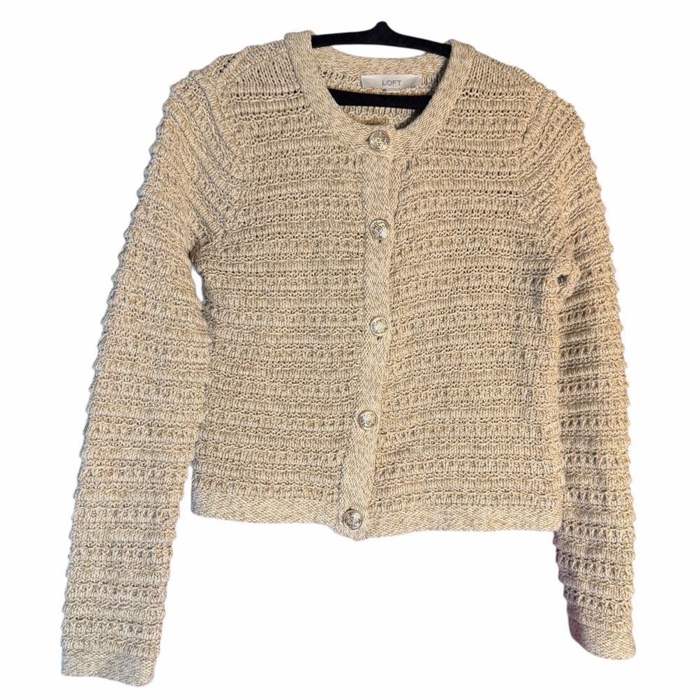 LOFT Textured Chunky Knit Cardigan